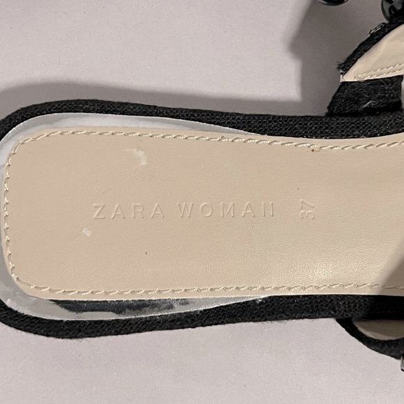 Zara Pearl Slide On Sandals Size 37 - Picture 6 of 8
